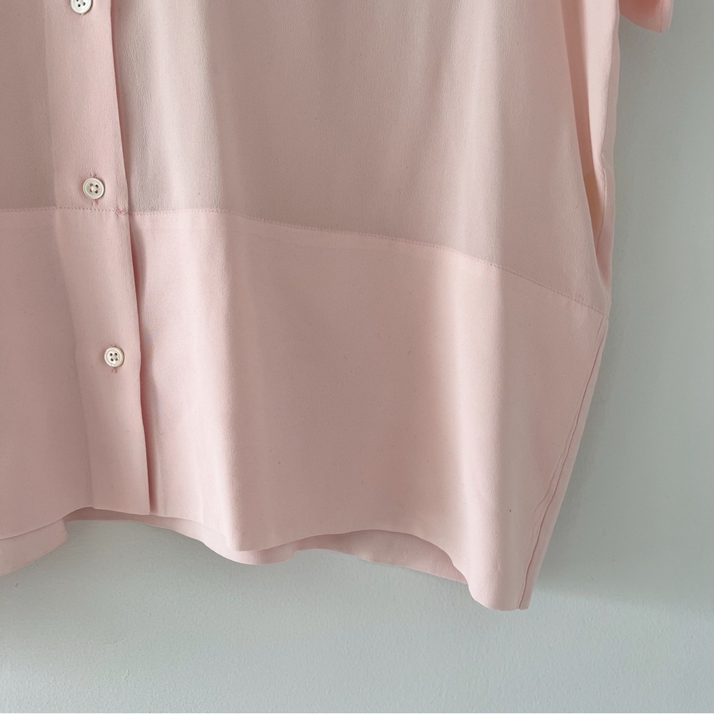 Everlane silk square shirt boxy button down blouse pink 0 - Picture 7 of 9